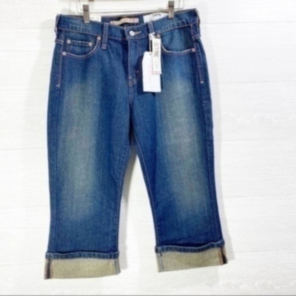 NWT Levi 515 Capri White Label Cuffed Denim Size 8 - Picture 2 of 7